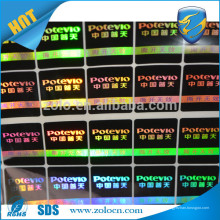 Buena calidad Etiquetas engomadas de encargo del holograma de Shenzhen ZOLO